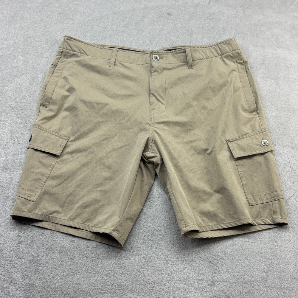BKE Hybrid Cargo Shorts Mens 38 Tan Athletic Fit Ripstop Performance Stretch